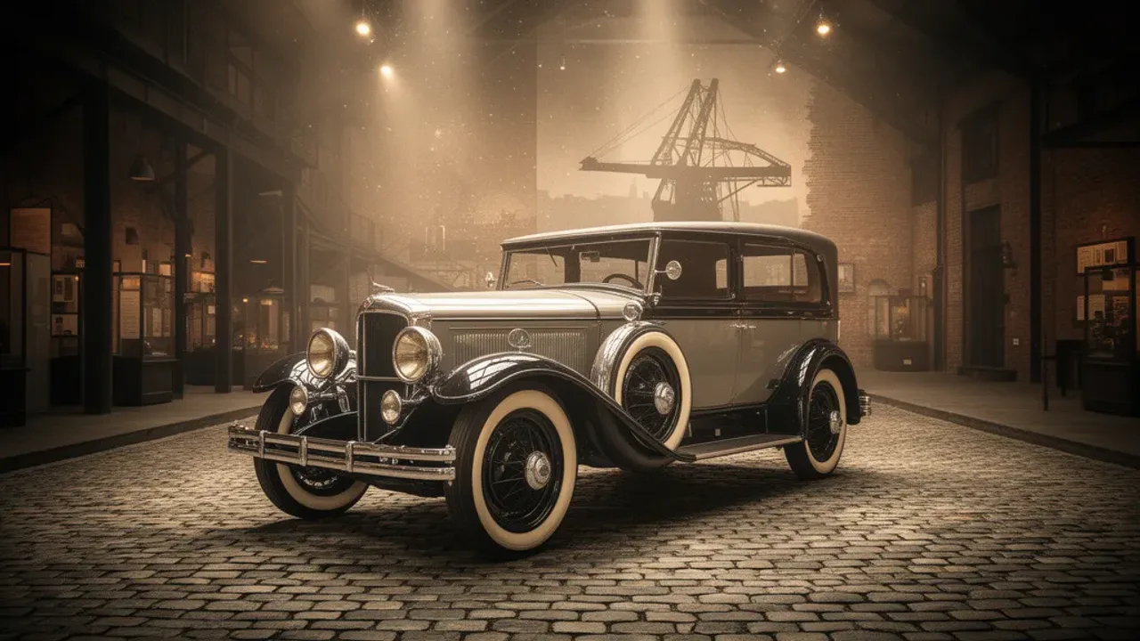Gdyńskie Muzeum Motoryzacji – praktyczny przewodnik dla zwiedzających Wnętrze hali ekspozycyjnej z zabytkowymi pojazdami w Gdyńskie Muzeum Motoryzacji.
