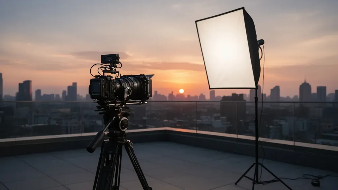 Zdjęcia gwiazd filmowych: jak zorganizować profesjonalną sesję w 2026 roku? Profesjonalne studio fotograficzne przygotowane do realizacji zdjęcia gwiazd filmowych.