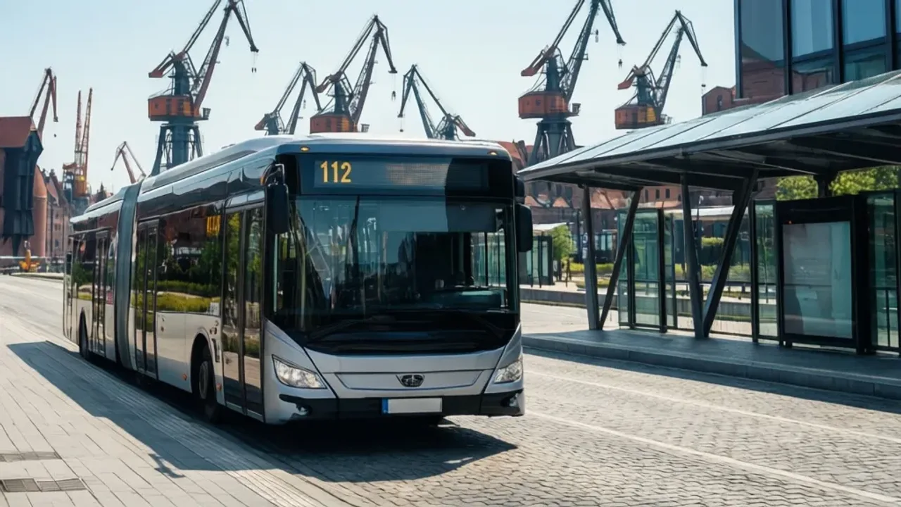 ZTM 112: Praktyczny przewodnik po trasie, przystankach i rozkładzie Autobus linii ztm 112 jadący przez Wyspę Sobieszewską w Gdańsku.